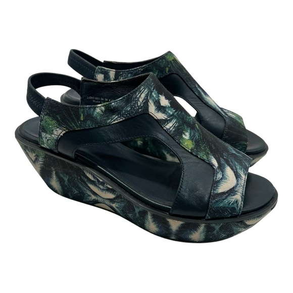 Camper Damas Green Navy Tropical Wedge Platform Sandals Women’s EU 38 US 7.5 - Picture 13 of 16